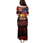 Australia ANZAC Day Family Matching Puletasi and Hawaiian Shirt Let We Forget - Tribute Art with Soldiers and Poppies