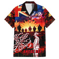 Australia ANZAC Day Family Matching Short Sleeve Bodycon Dress and Hawaiian Shirt Let We Forget - Tribute Art with Soldiers and Poppies