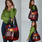 Australia ANZAC Day Grocery Bag Let We Forget - Tribute Art with Soldiers and Poppies