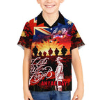 Australia ANZAC Day Hawaiian Shirt Let We Forget - Tribute Art with Soldiers and Poppies