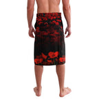 Australia ANZAC Day Lavalava Let We Forget - Tribute Art with Soldiers and Poppies