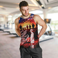 Australia ANZAC Day Men Tank Top Let We Forget - Tribute Art with Soldiers and Poppies