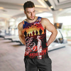 Australia ANZAC Day Men Tank Top Let We Forget - Tribute Art with Soldiers and Poppies