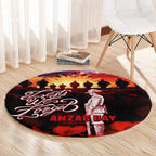 Australia ANZAC Day Round Carpet Let We Forget - Tribute Art with Soldiers and Poppies