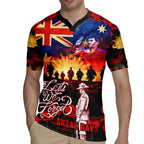 Australia ANZAC Day Rugby Jersey Let We Forget - Tribute Art with Soldiers and Poppies