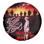 Australia ANZAC Day Spare Tire Cover Let We Forget - Tribute Art with Soldiers and Poppies
