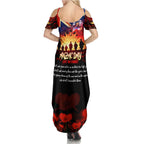 Australia ANZAC Day Summer Maxi Dress Let We Forget - Tribute Art with Soldiers and Poppies