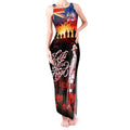Australia ANZAC Day Tank Maxi Dress Let We Forget - Tribute Art with Soldiers and Poppies