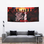 Australia ANZAC Day Tapestry Let We Forget - Tribute Art with Soldiers and Poppies