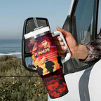 Australia ANZAC Day Tumbler With Handle Let We Forget - Tribute Art with Soldiers and Poppies