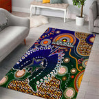 Indigenous Naidoc Week 2025 Area Rug Aboriginal and Torres Strait Islands Dhari Mask