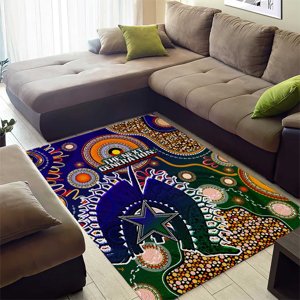 Indigenous Naidoc Week 2025 Area Rug Aboriginal and Torres Strait Islands Dhari Mask