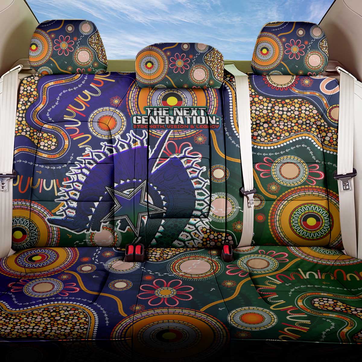 Indigenous Naidoc Week 2025 Back Car Seat Cover Aboriginal and Torres Strait Islands Dhari Mask