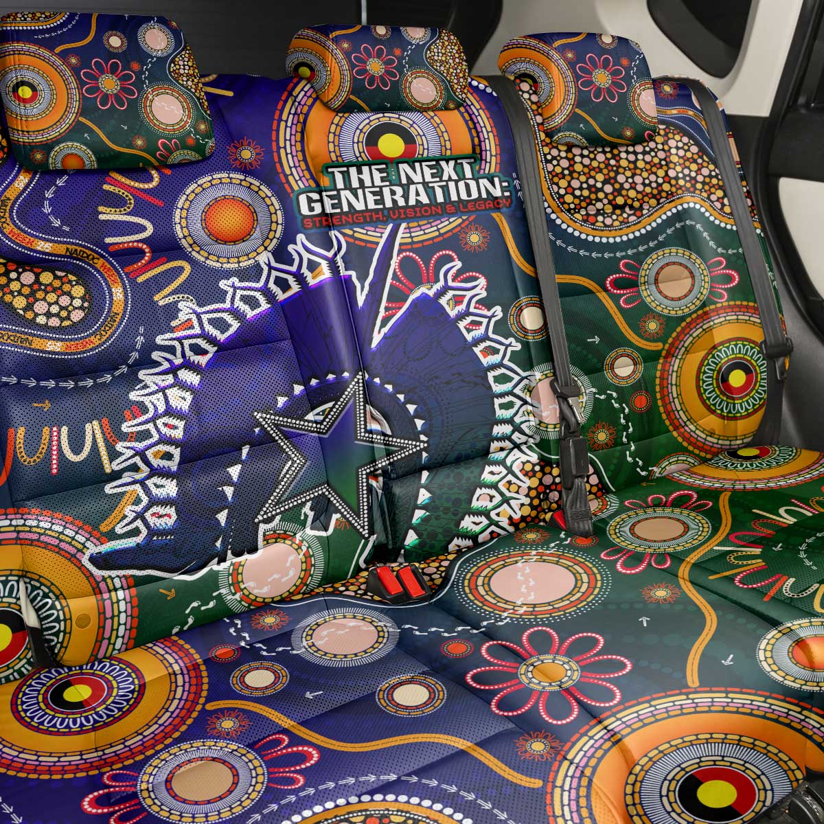 Indigenous Naidoc Week 2025 Back Car Seat Cover Aboriginal and Torres Strait Islands Dhari Mask
