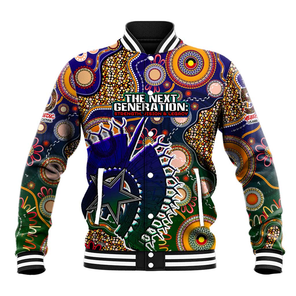 Personalised Indigenous Naidoc Week 2025 Baseball Jacket Aboriginal and Torres Strait Islands Dhari Mask