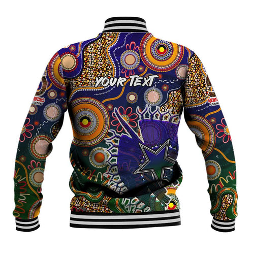 Personalised Indigenous Naidoc Week 2025 Baseball Jacket Aboriginal and Torres Strait Islands Dhari Mask