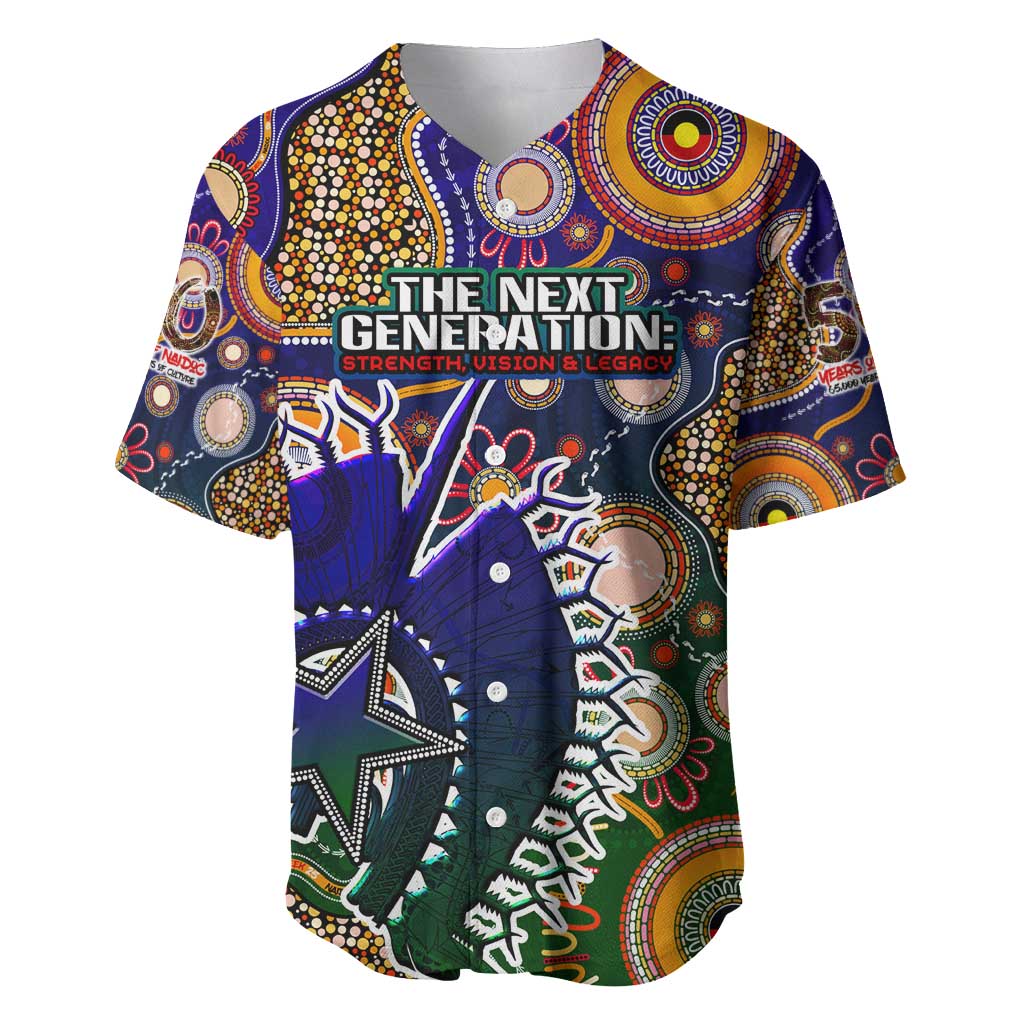 Personalised Indigenous Naidoc Week 2025 Baseball Jersey Aboriginal and Torres Strait Islands Dhari Mask