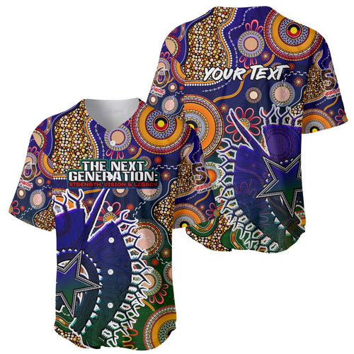 Personalised Indigenous Naidoc Week 2025 Baseball Jersey Aboriginal and Torres Strait Islands Dhari Mask