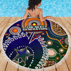 Indigenous Naidoc Week 2025 Beach Blanket Aboriginal and Torres Strait Islands Dhari Mask