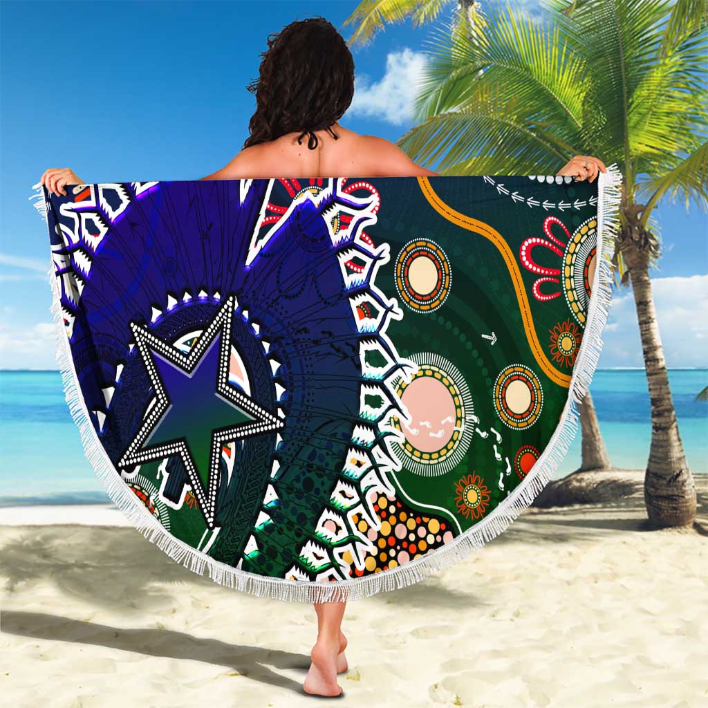 Indigenous Naidoc Week 2025 Beach Blanket Aboriginal and Torres Strait Islands Dhari Mask