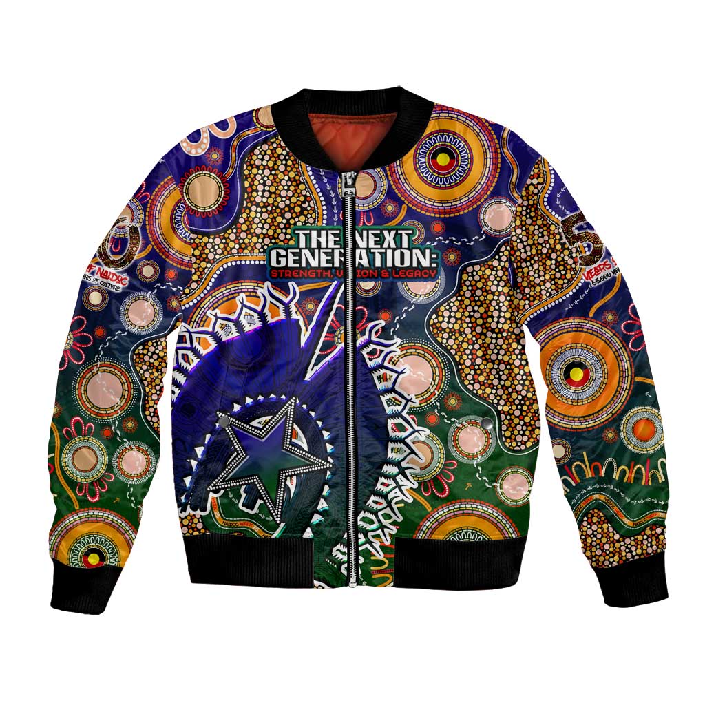 Personalised Indigenous Naidoc Week 2025 Bomber Jacket Aboriginal and Torres Strait Islands Dhari Mask