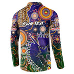 Personalised Indigenous Naidoc Week 2025 Button Sweatshirt Aboriginal and Torres Strait Islands Dhari Mask
