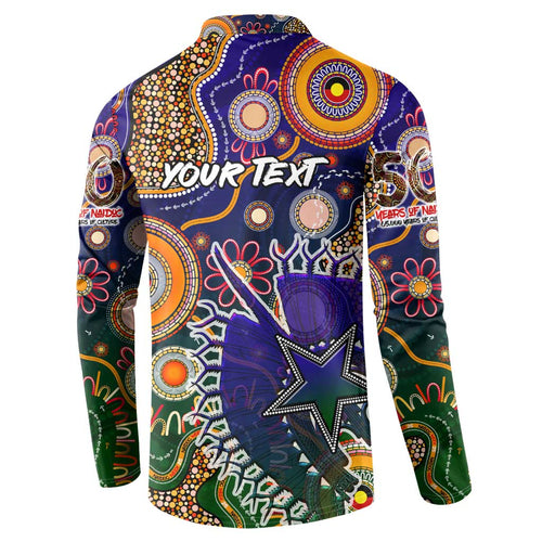 Personalised Indigenous Naidoc Week 2025 Button Sweatshirt Aboriginal and Torres Strait Islands Dhari Mask