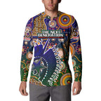 Personalised Indigenous Naidoc Week 2025 Button Sweatshirt Aboriginal and Torres Strait Islands Dhari Mask