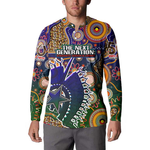 Personalised Indigenous Naidoc Week 2025 Button Sweatshirt Aboriginal and Torres Strait Islands Dhari Mask