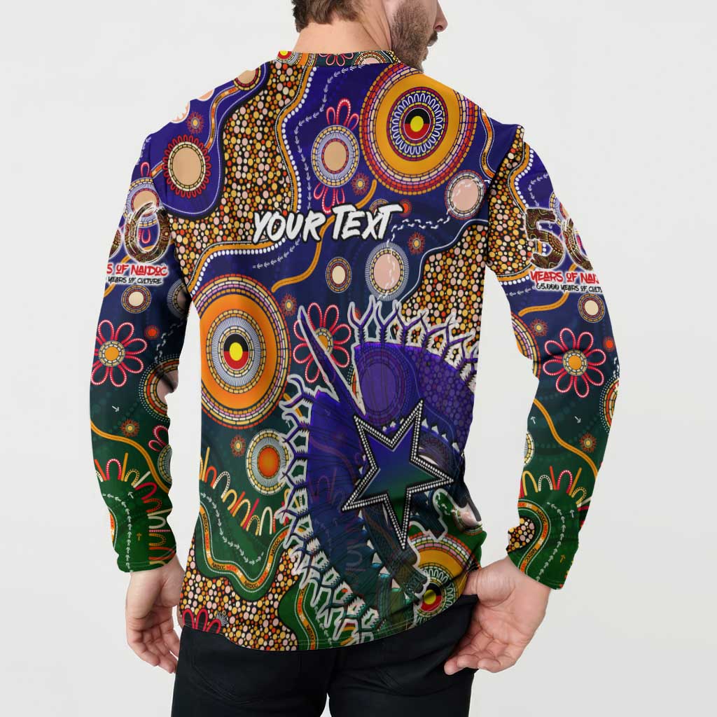 Personalised Indigenous Naidoc Week 2025 Button Sweatshirt Aboriginal and Torres Strait Islands Dhari Mask