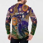 Personalised Indigenous Naidoc Week 2025 Button Sweatshirt Aboriginal and Torres Strait Islands Dhari Mask