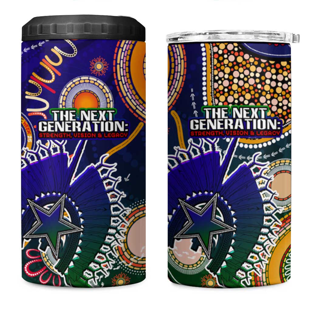Indigenous Naidoc Week 2025 4 in 1 Can Cooler Tumbler Aboriginal and Torres Strait Islands Dhari Mask