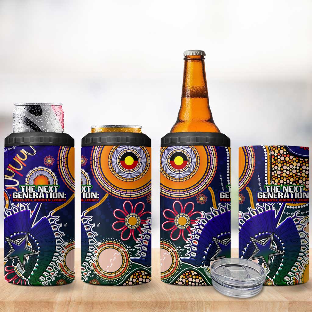 Indigenous Naidoc Week 2025 4 in 1 Can Cooler Tumbler Aboriginal and Torres Strait Islands Dhari Mask