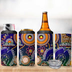 Indigenous Naidoc Week 2025 4 in 1 Can Cooler Tumbler Aboriginal and Torres Strait Islands Dhari Mask