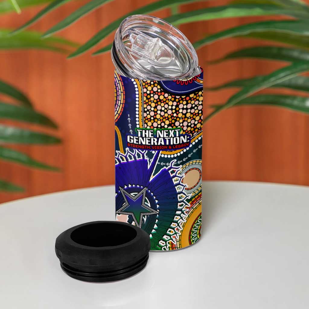 Indigenous Naidoc Week 2025 4 in 1 Can Cooler Tumbler Aboriginal and Torres Strait Islands Dhari Mask
