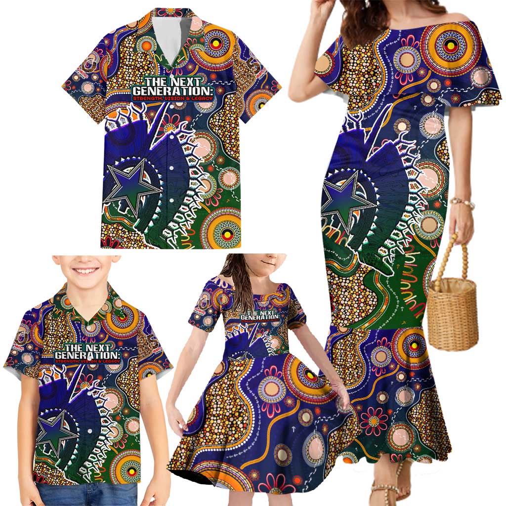Personalised Indigenous Naidoc Week 2025 Family Matching Mermaid Dress and Hawaiian Shirt Aboriginal and Torres Strait Islands Dhari Mask