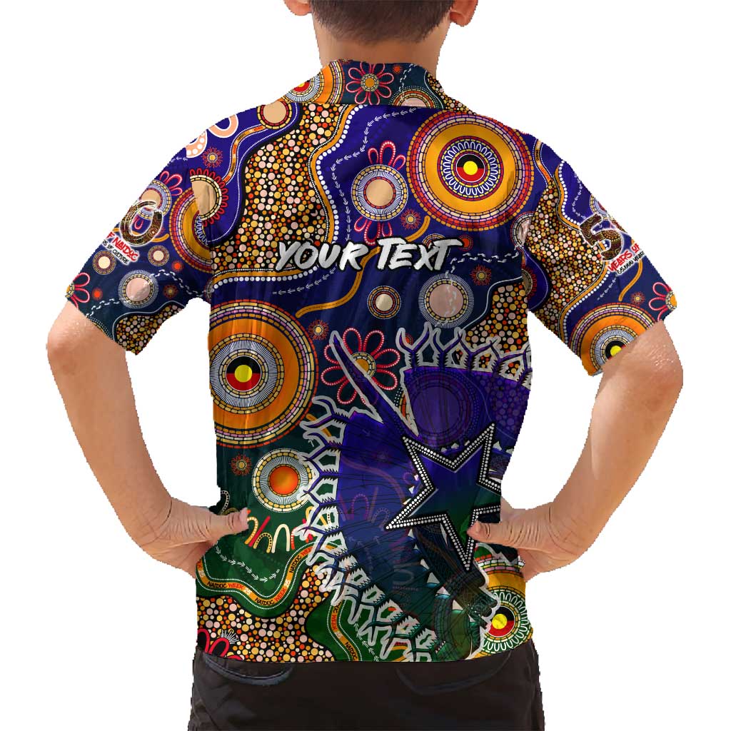 Personalised Indigenous Naidoc Week 2025 Family Matching Off Shoulder Maxi Dress and Hawaiian Shirt Aboriginal and Torres Strait Islands Dhari Mask