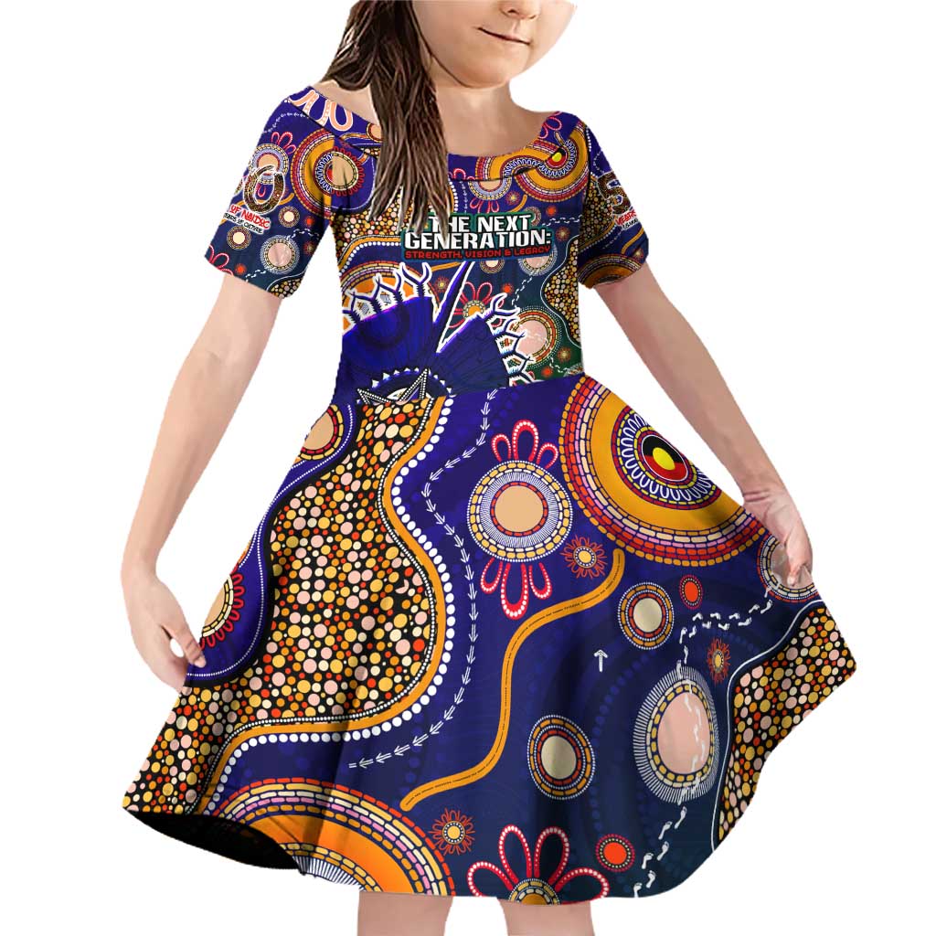Personalised Indigenous Naidoc Week 2025 Family Matching Off Shoulder Short Dress and Hawaiian Shirt Aboriginal and Torres Strait Islands Dhari Mask