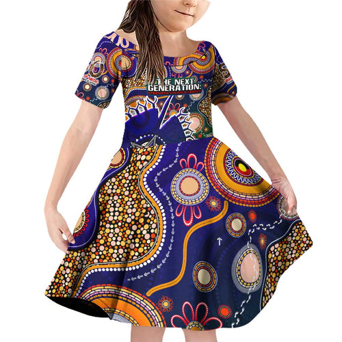 Personalised Indigenous Naidoc Week 2025 Family Matching Off Shoulder Short Dress and Hawaiian Shirt Aboriginal and Torres Strait Islands Dhari Mask