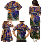 Personalised Indigenous Naidoc Week 2025 Family Matching Puletasi and Hawaiian Shirt Aboriginal and Torres Strait Islands Dhari Mask