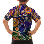 Personalised Indigenous Naidoc Week 2025 Family Matching Short Sleeve Bodycon Dress and Hawaiian Shirt Aboriginal and Torres Strait Islands Dhari Mask