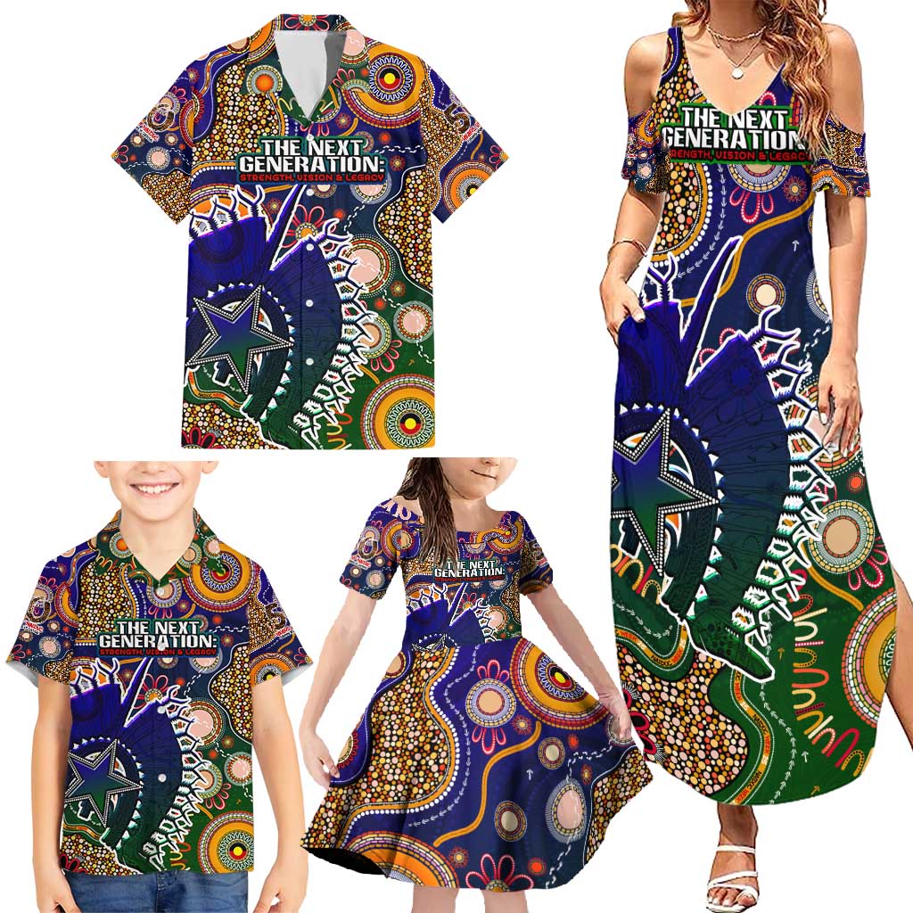 Personalised Indigenous Naidoc Week 2025 Family Matching Summer Maxi Dress and Hawaiian Shirt Aboriginal and Torres Strait Islands Dhari Mask