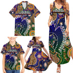 Personalised Indigenous Naidoc Week 2025 Family Matching Summer Maxi Dress and Hawaiian Shirt Aboriginal and Torres Strait Islands Dhari Mask