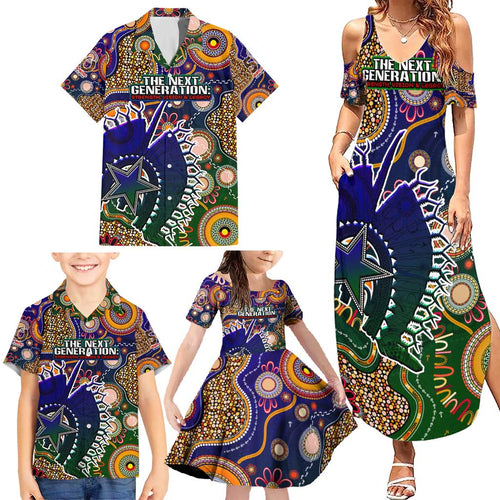 Personalised Indigenous Naidoc Week 2025 Family Matching Summer Maxi Dress and Hawaiian Shirt Aboriginal and Torres Strait Islands Dhari Mask