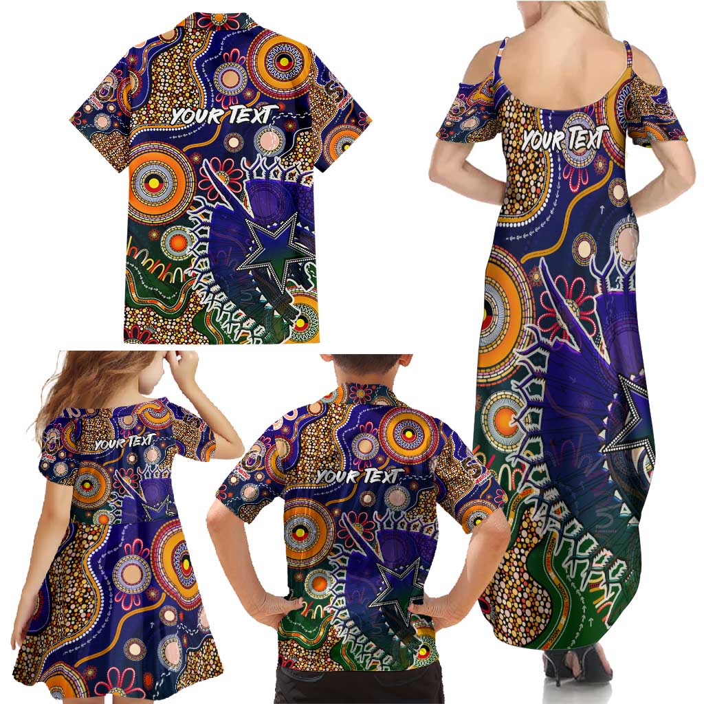 Personalised Indigenous Naidoc Week 2025 Family Matching Summer Maxi Dress and Hawaiian Shirt Aboriginal and Torres Strait Islands Dhari Mask