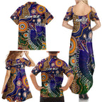 Personalised Indigenous Naidoc Week 2025 Family Matching Summer Maxi Dress and Hawaiian Shirt Aboriginal and Torres Strait Islands Dhari Mask