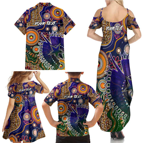 Personalised Indigenous Naidoc Week 2025 Family Matching Summer Maxi Dress and Hawaiian Shirt Aboriginal and Torres Strait Islands Dhari Mask