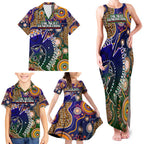 Personalised Indigenous Naidoc Week 2025 Family Matching Tank Maxi Dress and Hawaiian Shirt Aboriginal and Torres Strait Islands Dhari Mask