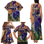 Personalised Indigenous Naidoc Week 2025 Family Matching Tank Maxi Dress and Hawaiian Shirt Aboriginal and Torres Strait Islands Dhari Mask