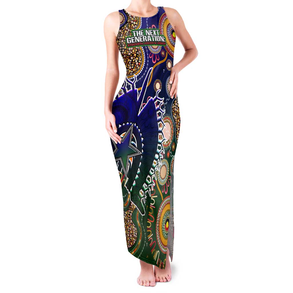 Personalised Indigenous Naidoc Week 2025 Family Matching Tank Maxi Dress and Hawaiian Shirt Aboriginal and Torres Strait Islands Dhari Mask